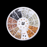 DANCINGNAIL 2mm Mix Color Round Alloy Nail Art Decoration Wheel