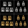 DANCINGNAIL 5Pcs Alloy 3D DIY Gold Silver Hollow Out Nail Art Sticker Decoration