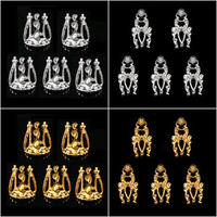 DANCINGNAIL 5Pcs Alloy 3D DIY Gold Silver Hollow Out Nail Art Sticker Decoration