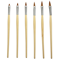 DANCINGNAIL 6Pcs Wooden Handle Nail Art Dot Painting Brushes Set