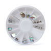 DANCINGNAIL Nail Art Decorations 3D Crystal Rhinestone White Round Wheel