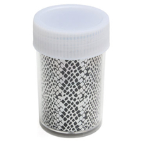 DANCINGNAIL Silver Black Nail Art Foils Transfer Glitter Tip Sticker Polish Decal Decoration