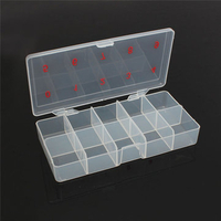 DANCINGNAIL Transparent Plastic Empty Nail Art Tips Storage Box Rhinestone Beads Gem Case
