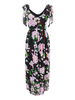 Deep V Neck Backless Floral Printed Beach Chiffon Women Dress
