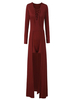 Deep V Neck Party Lace-up Bodycon Sexy Women Long Dress