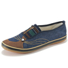 Denim Color Match Button Canvas Slip On Flat Casual Shoes
