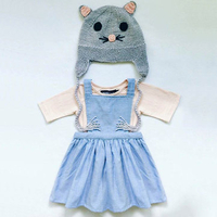 Denim Tie Solid Color Sleeveless Suspender Dress For Kids Girl
