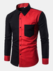 Designer Slim Fit Formal Casual Stitching Chest Pocket Dress Shirt for Men