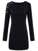Diamond Pencil Solid Long Sleeve Bodycon Dress