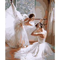 Digital Oil Painting Ballet DIY Oil Painting By Numbers Kits Dancing Frameless Canvas Home Wall Deco