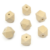 DIY 15pcs 20mm Beads Geometric Wood Bead Natural Wooden Beads