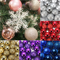 DIY 24Pcs Candy Color Plastic Christmas Tree Jewelry Ornament Balls