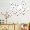 DIY 3 Colors Decal Heart-shaped Mirror Wall Sticker Home Decor