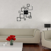 DIY 3D Square Creative Acrylic Removable Wall Clocks Sticker Art Mural