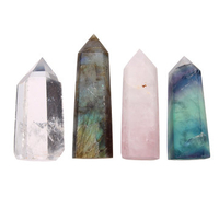 DIY 4pcs Crystal Natural Fluorite Feldspar Quartz Crystal