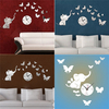 DIY Elephants Qute Butterfly Mirror Wall Clock Acrylic Sticker Kids Room Art Decor