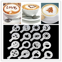 DIY Fancy Coffee Printing Mold Plastic Flower Mold Thicker Coffee Milk bubble Spray Template