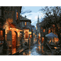 DIY Old Town Scenery Paint By Number Kit Canvas Painting Bedroom Living Room Home Office Decor