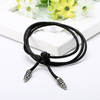 DIY Punk Titanium Steel Buckle Black Waxed Cotton Cord Necklace/Bracelet