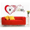 DIY PVC Red Heart Love Wall Clock Stickers Home Decoration