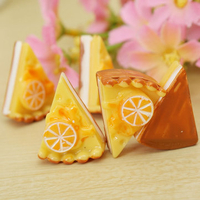 DIY Resin 30*22MM Kawaii Cake Pizza Simulation Food Cell Phone Decoration Bun Bag