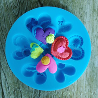 DIY Silicone Hearts Bowknot Smile Face Cake Fondant Mold