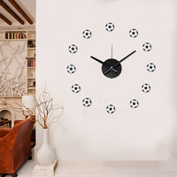 DIY Wall Clock Fun Sport Soccer Football Creative Stick Clock For Home Docor