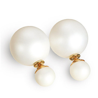 Double Beads Multicolor Ear Studs Frosted Earrings