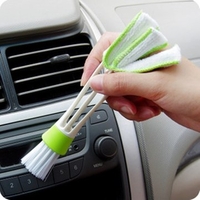 Double Head Car Air Brush Air-condition Louver Instrument Panel Cleaning Tool