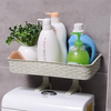 Double-layer Rattan Nail-free Storage Basket Shelves Toilet Cover Bathroom Towel Basket
