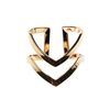 Double Lines V Shaped Midi Knuckle Gold Silver Ring