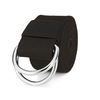 Double Loop Belt Buckle Women Canvas Waist Belt With Adjustable Band