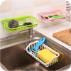 Double Sucker Kitchen Drain Rack Sink Dishwashing Sponge Storage Rack Bedroom Storage Shelves Hanger