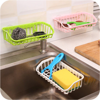 Double Sucker Kitchen Drain Rack Sink Dishwashing Sponge Storage Rack Bedroom Storage Shelves Hanger