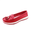 Double Tassel Leather Metal Slip On Flat Casual Soft Lazy Shoes