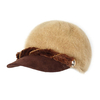 Double Thick Rabbit Fur Beret Beanie Hat Snapback Winter Soft Cap
