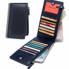 Double Zippers Dacron Wallet 5.5inch Phone Holder 16 Card Holders For Man