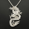 Dragon Men Necklace Chinese Style Dragon Crystal Long Sweater Necklace