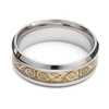 Dragon Scroll Inlay Band Titanium Steel Finger Ring