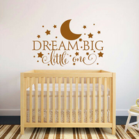 Dream Big Little One"es Wall Stickers Moon Stars Wall Decals Baby Bedroom Decoration