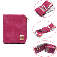 Dull Polish PU Leather Folding Wallet Card Holder Casual Short Purse