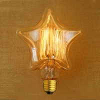 E27 40W Incandescent Bulbs Warm White Star Shape Decorative LED Edison Style Light Bulb AC 220V