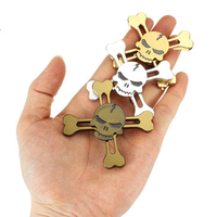 ECUBEE Hand Spinner Aluminum Alloy Skull Head Tri-Spinner Fidget Finger Focus Reduce Stress Gadget