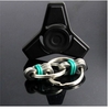 EDC Black Hand Spinner with Chain Fidget Spinner Key Ring Reduce Stress Gadget