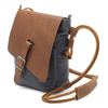 Ekphero Genuine Leather Canvas Shoulder Bags Casual Belt Crossbody Bags Messenger Bags