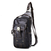 Ekphero Genuine Leather Chest Bag First Layer Leather Casual Vintage Crossbody Bag For Men