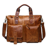 Ekphero Genuine Leather Crossbody Bag Retro Dual-Use Big Capacity Handbag For Men