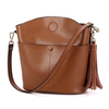 Ekphero Genuine Leather Vintage Bucket Bag Shoulder Bag Crossbody Bag