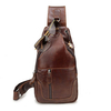 Ekphero Men Vintage Genuine Leather Chest Bag Crossbody Bag