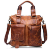 Ekphero Retro Genuine Leather Crossbody Bag Dual-use Handbag Big Capacity Shoulder Bag For Men